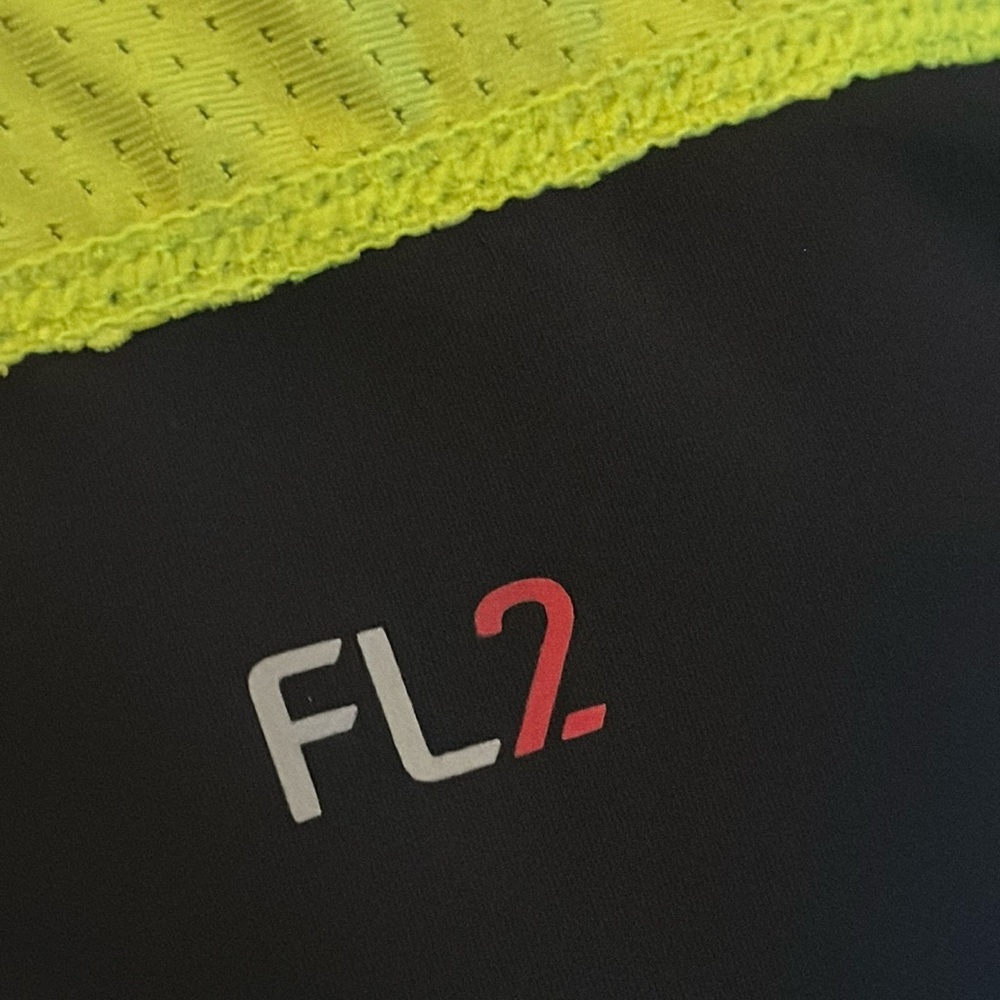 FL2 black & neon yellow green athletic shorts men’s sportswear elastic waist L​ - Picture 3 of 5